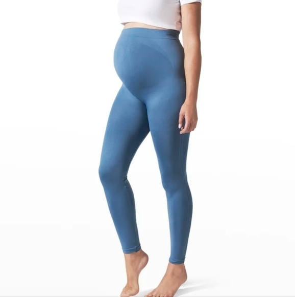 BLANQI Everyday Maternity Belly Support Leggings In Oil Blue Size S - Picture 9 of 13